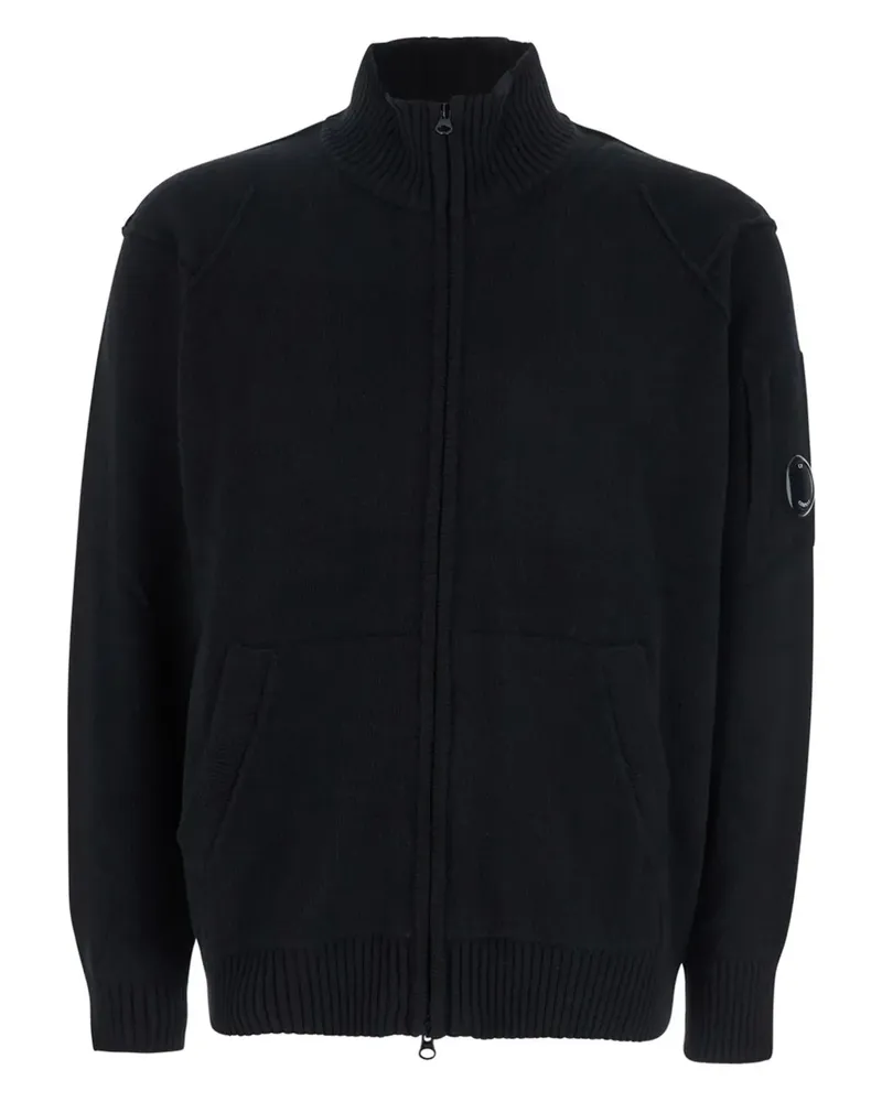 C.P. Company Lammwoll-Cardigan mit Reißverschluss - Schwarz Schwarz