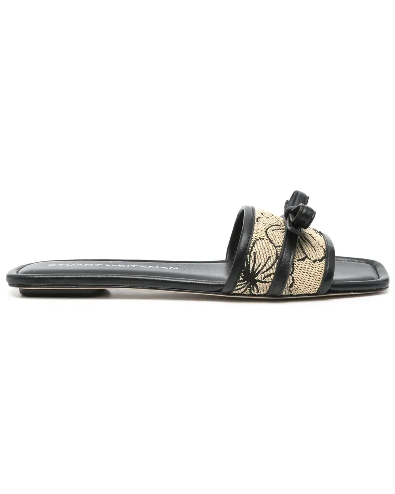 Stuart Weitzman Pantoletten mit Blumendetail - Schwarz Schwarz