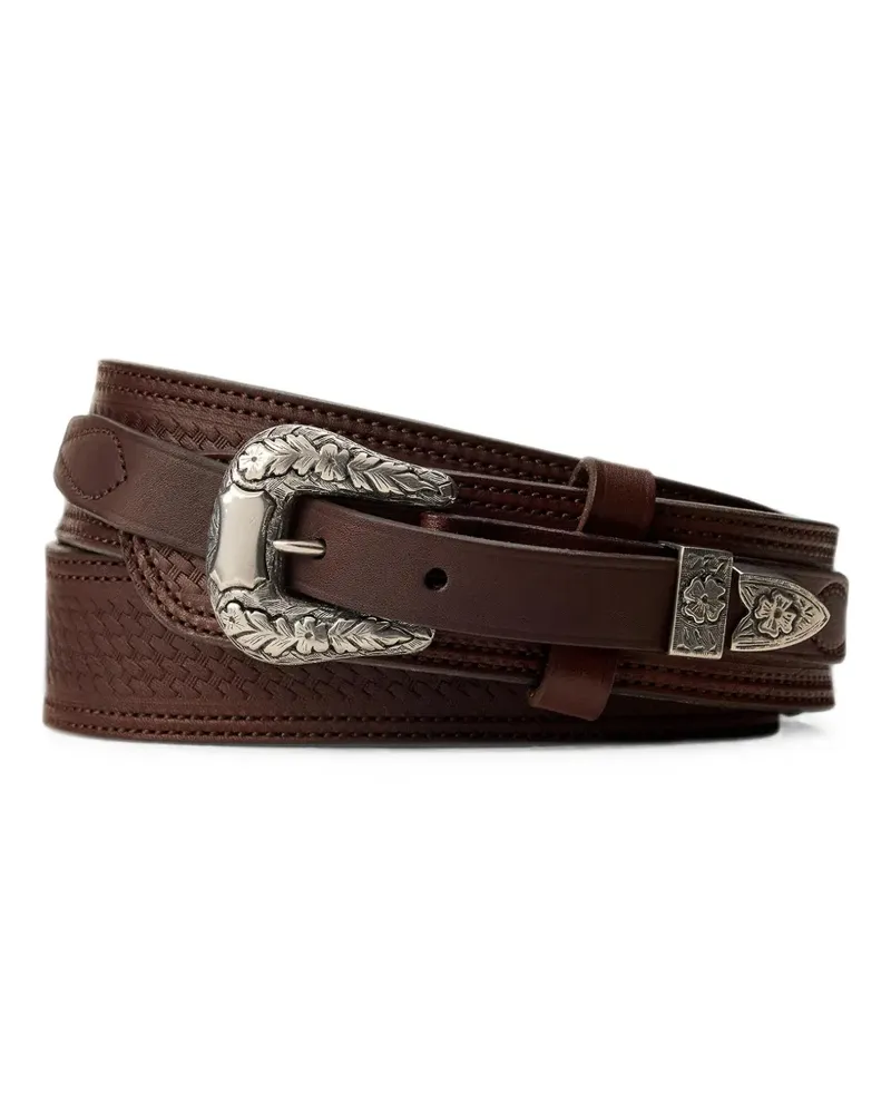Ralph Lauren Gürtel mit Ziernähten - Braun Braun