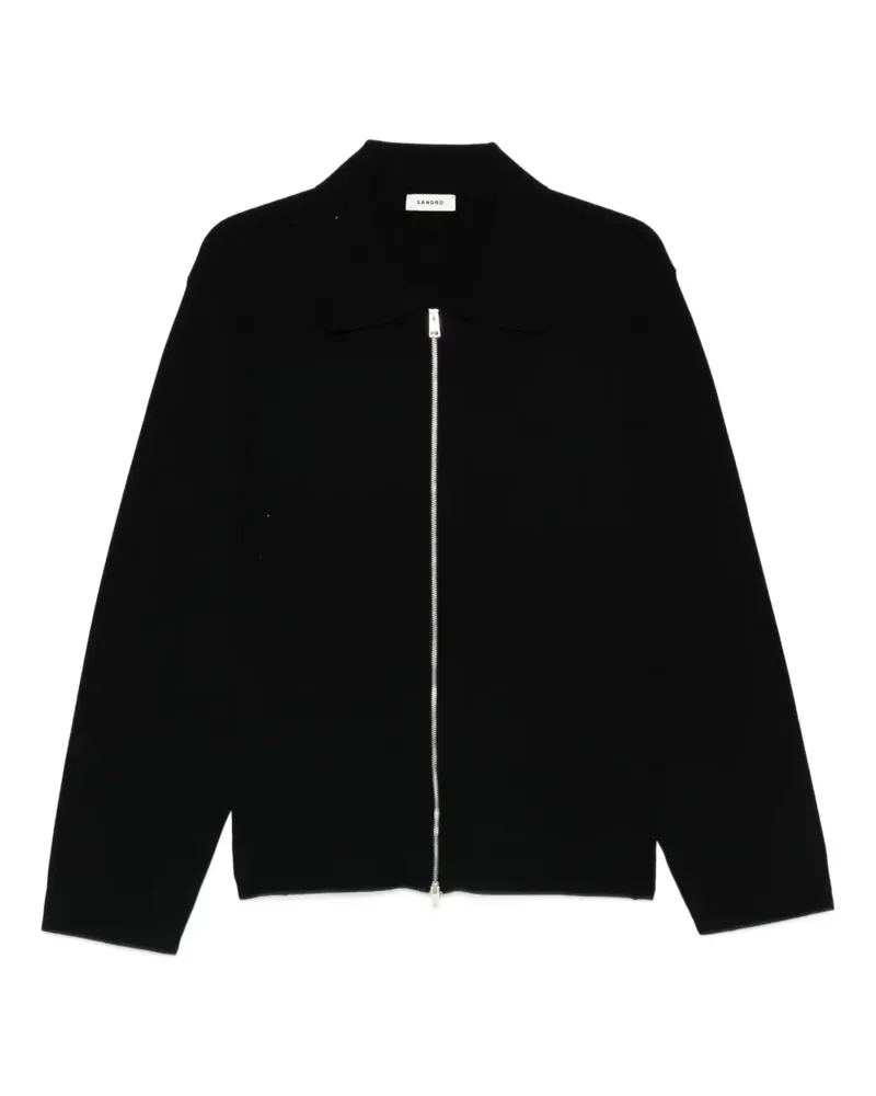 Sandro zip-up knit cardigan - Schwarz Schwarz