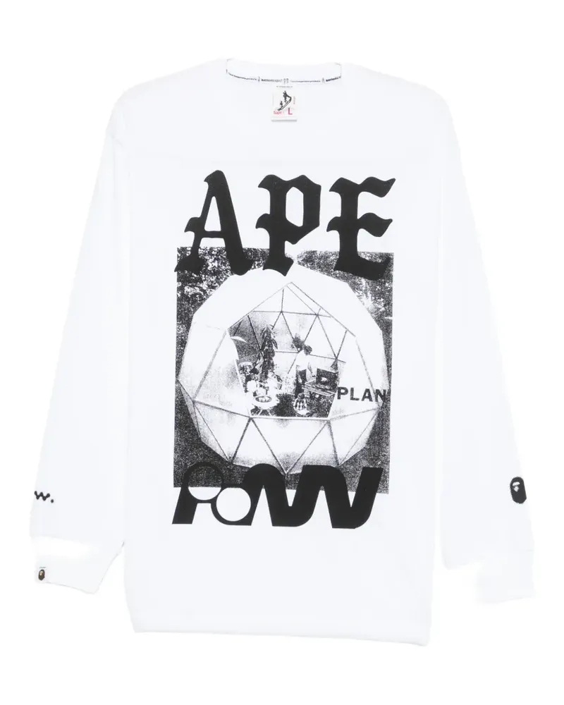 BAPE graphic-print long-sleeve T-shirt - Weiß Weiß