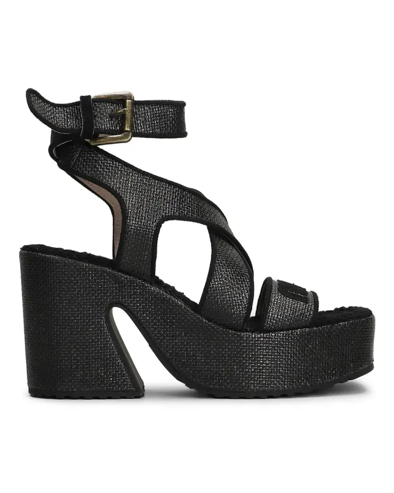 Mou cross-strap buckled sandals - Schwarz Schwarz