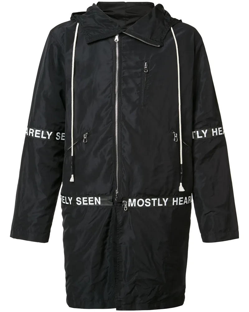 Mostly Heard Rarely Seen Kapuzenparka mit Logo-Streifen - Schwarz Schwarz