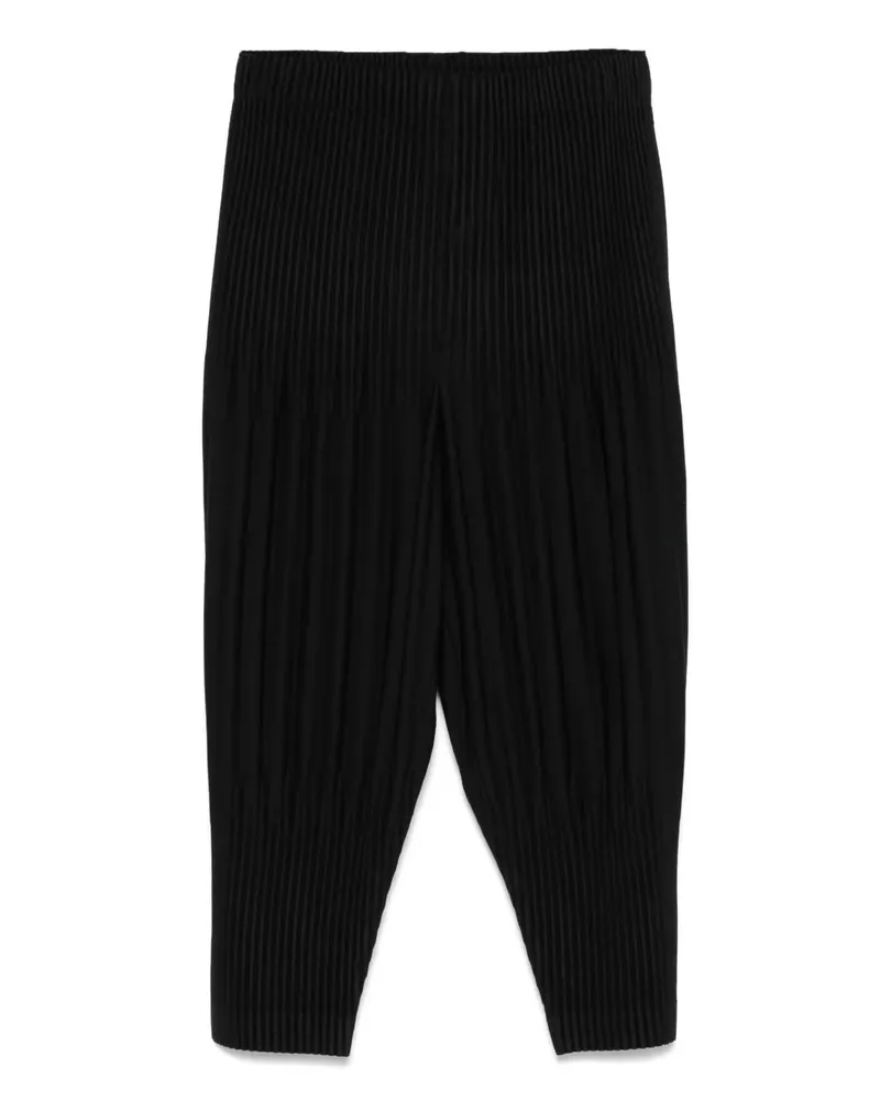 Issey Miyake Plissierte Hose mit weitem Bein - Schwarz Schwarz
