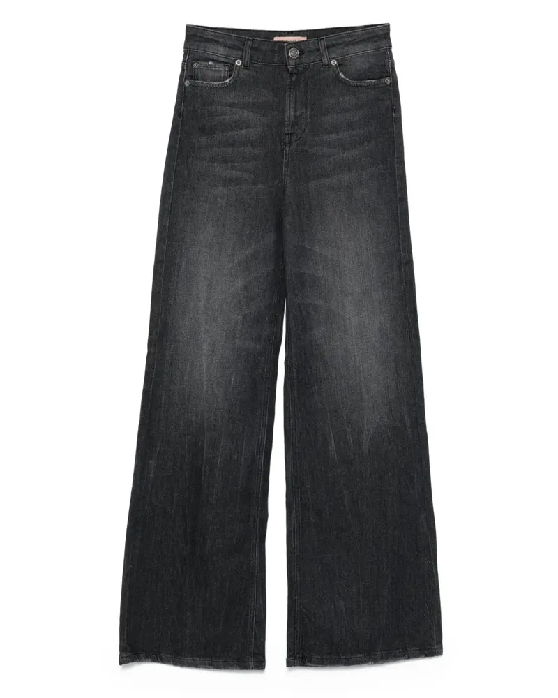 Twin-Set Jeans mit weitem Bein - Schwarz Schwarz