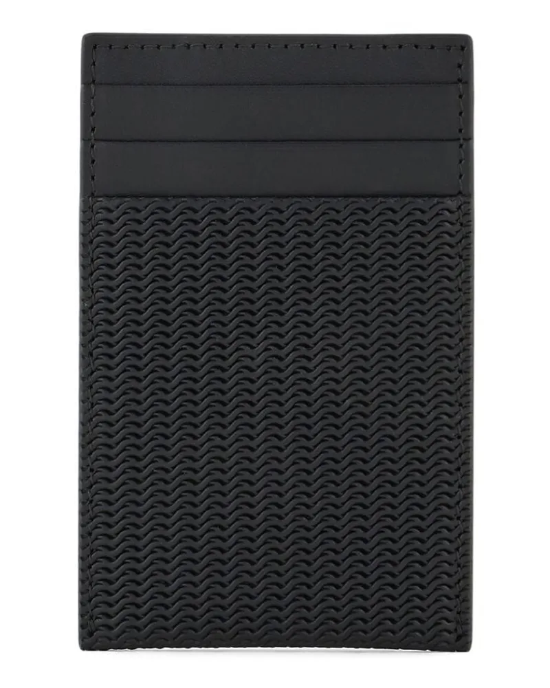 Giorgio Armani Gewebtes Kartenetui mit Logo-Schild - Schwarz Schwarz
