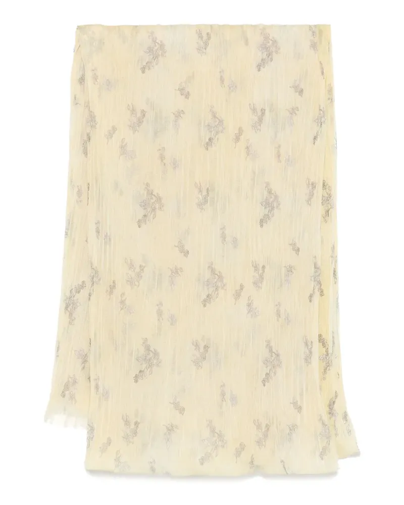 Fabiana Filippi Schal mit Blumen-Print - Gelb Gelb