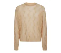 Pullover mit Rautenmuster - Nude