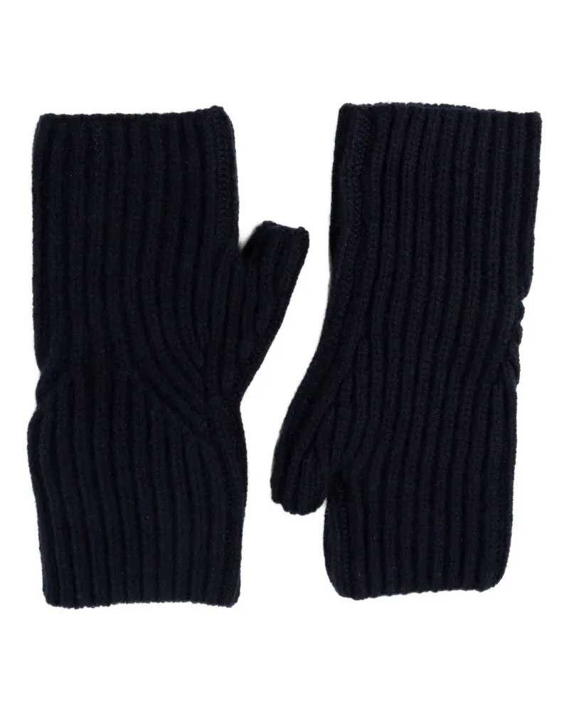 ALLUDE ribbed-knit fingerless gloves - Blau Blau