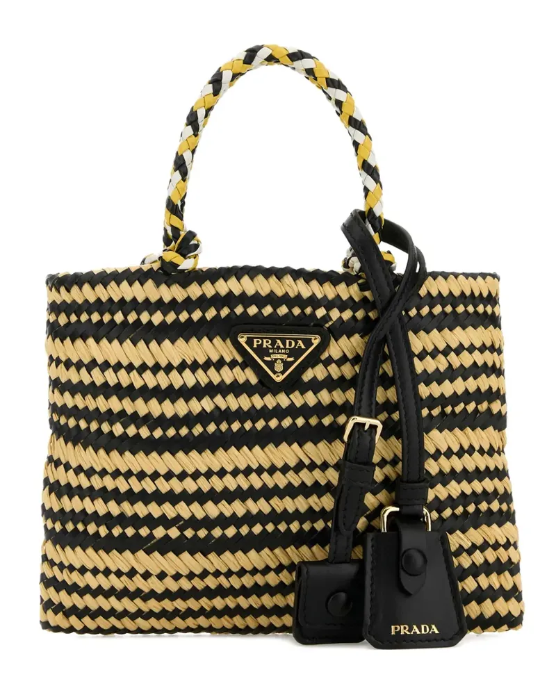 Prada Gewebter Tote Bag aus Raffiabast - Nude Nude