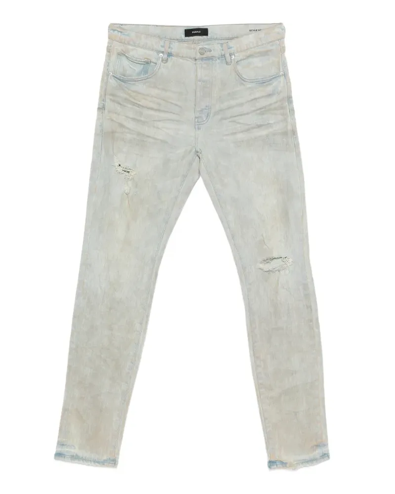 PURPLE BRAND P001 Mud Jeans im Distressed-Look - Blau Blau