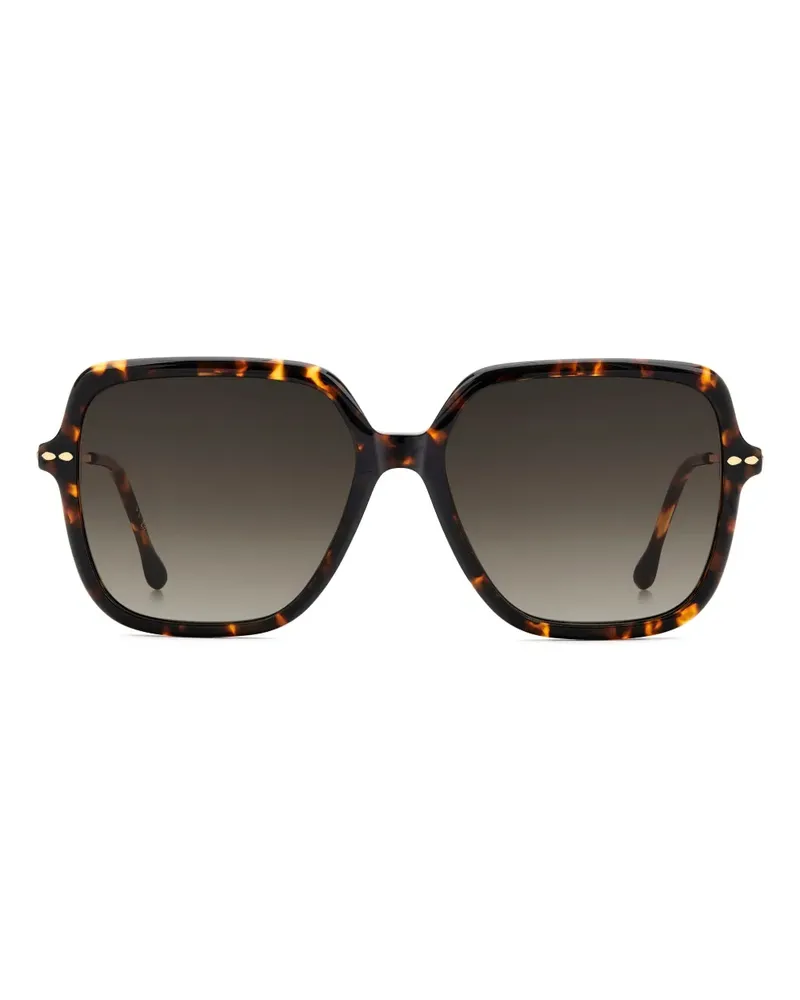 Isabel Marant Eckige Sonnenbrille in Schildpattoptik - Gold Gold