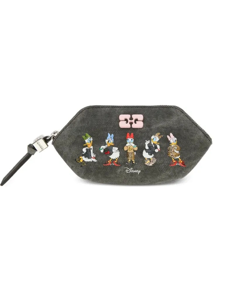 Ganni x Disney Portemonnaie mit Print - Grau Grau