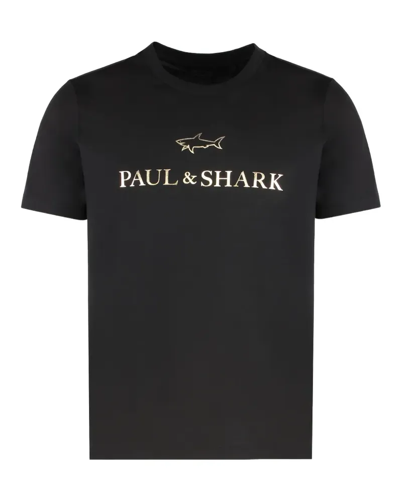 Paul & Shark logo-print cotton T-shirt - Schwarz Schwarz