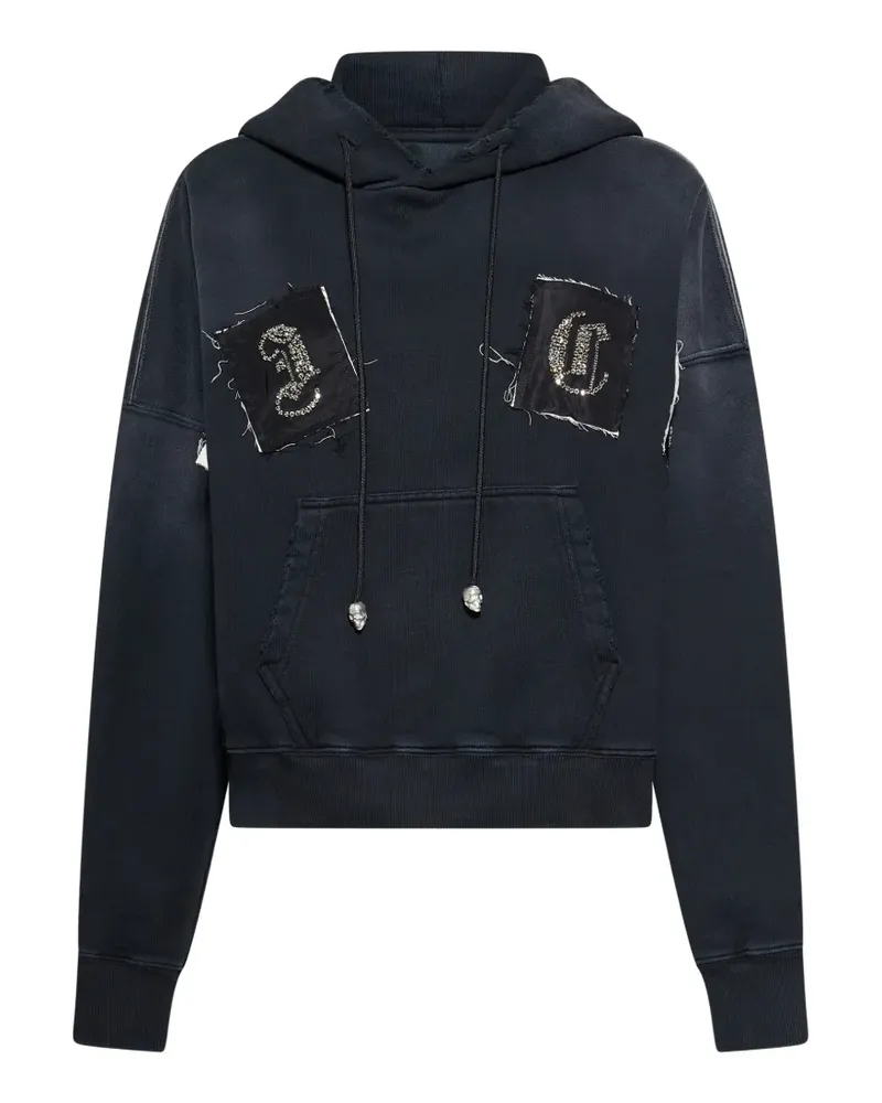 John Richmond Hoodie mit Logo-Applikation - Schwarz Schwarz