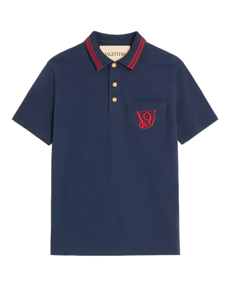Valentino Garavani Poloshirt mit VG-Stickerei - Blau Blau
