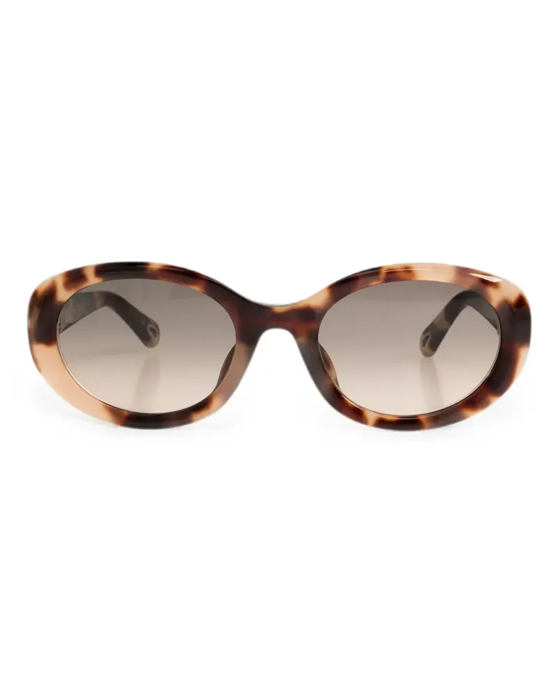 Chloé Marcie tortoiseshell-effect oval-frame sunglasses - Braun Braun