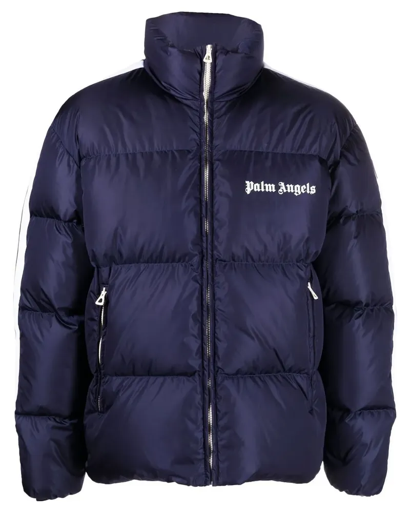 Palm Angels Gefütterte Jacke mit Logo-Print - NAVY BLUE WHITE Navy