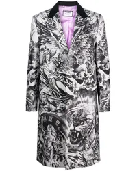 Philipp Plein Mantel mit Tattoo-Print Grau