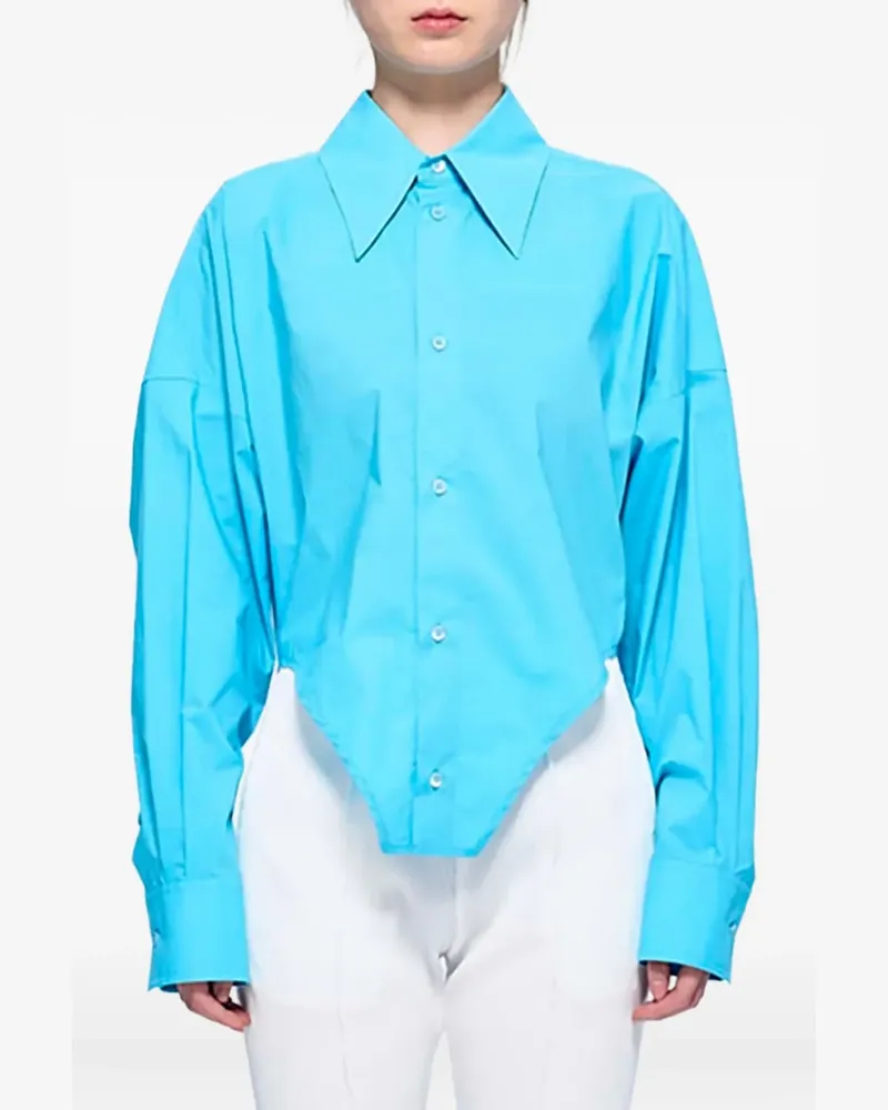 Maison Margiela Hemd mit spitzem Saum - Blau Blau