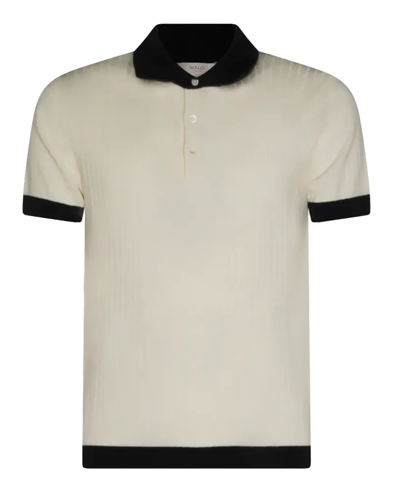 Malo ribbed-knit polo shirt - Nude Nude