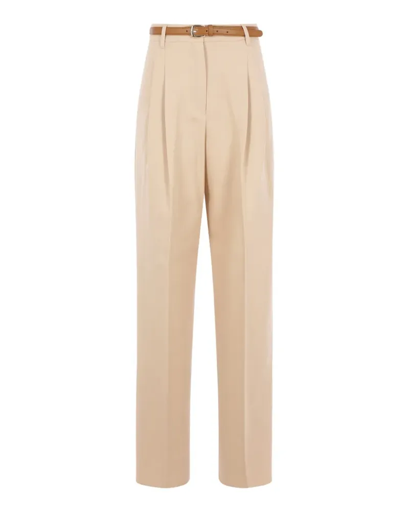 Max Mara belted pleated trousers - Nude Nude