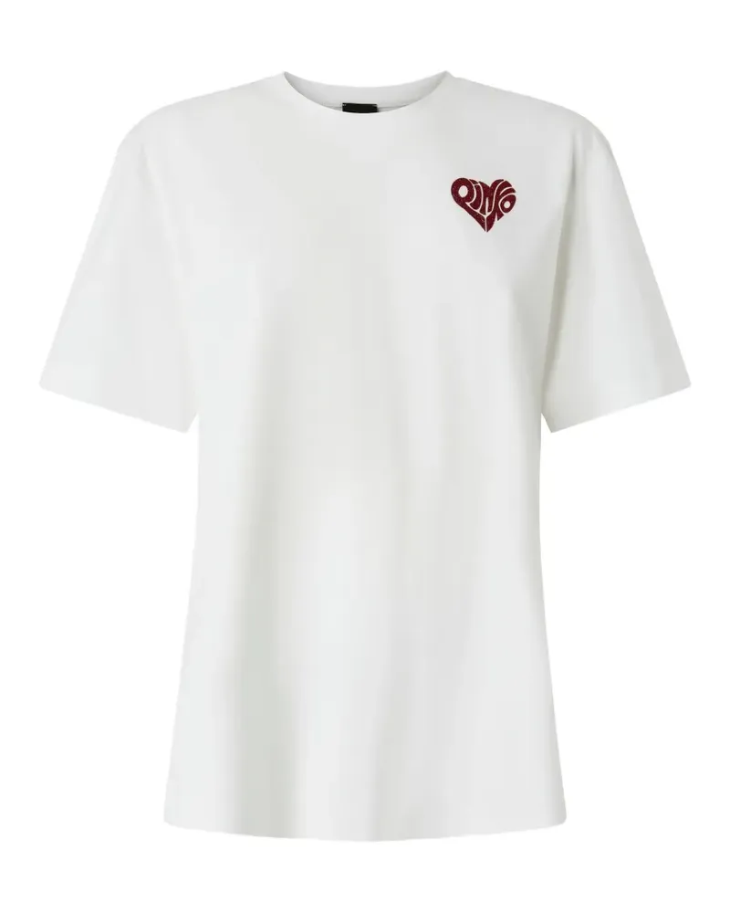 Pinko T-Shirt mit Herz-Print - Weiß Weiß