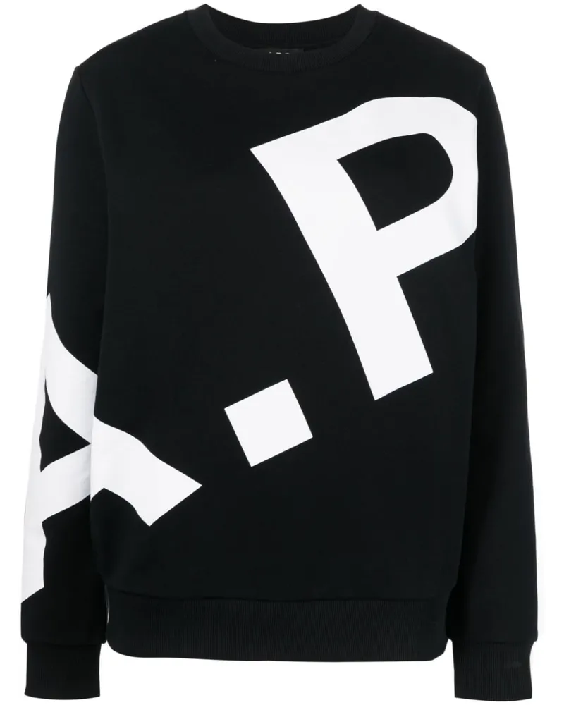 A.P.C. Sweatshirt mit Logo-Print Schwarz