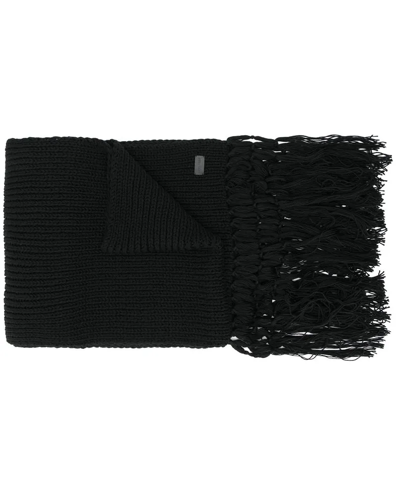 Saint Laurent Langer Strickschal Schwarz