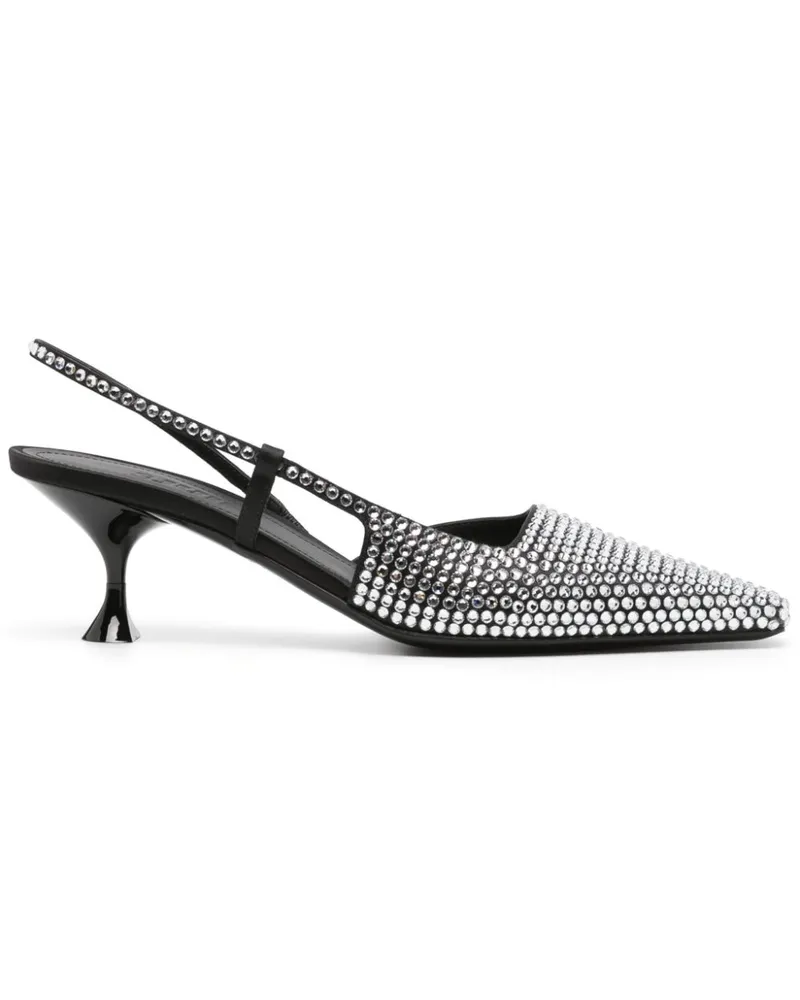 3JUIN Pumps mit Kristallen 65mm - Schwarz Schwarz