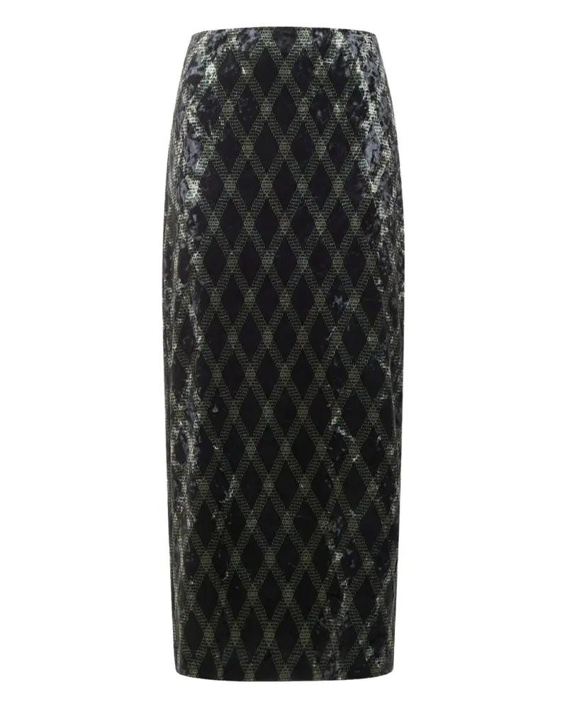 Pierre-Louis Mascia diamond-pattern midi skirt - Schwarz Schwarz