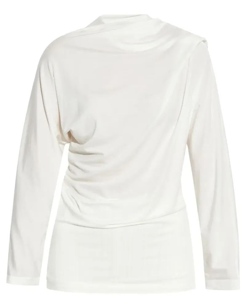 Issey Miyake Drapiertes Top - Weiß Weiß