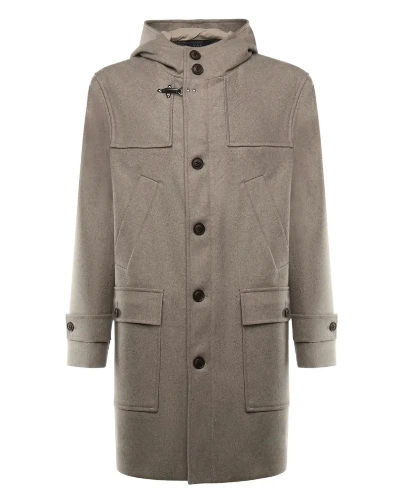 Fay hooded buttoned coat - Nude Nude