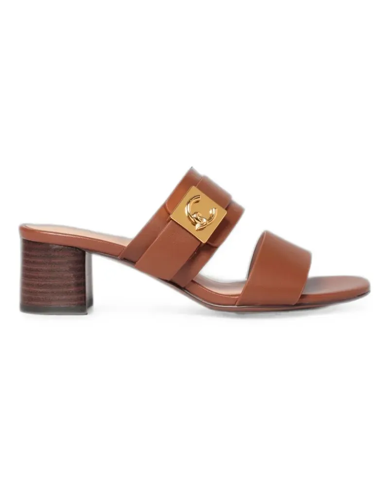 Coccinelle C-Me Lock calf-leather mules - Braun Braun