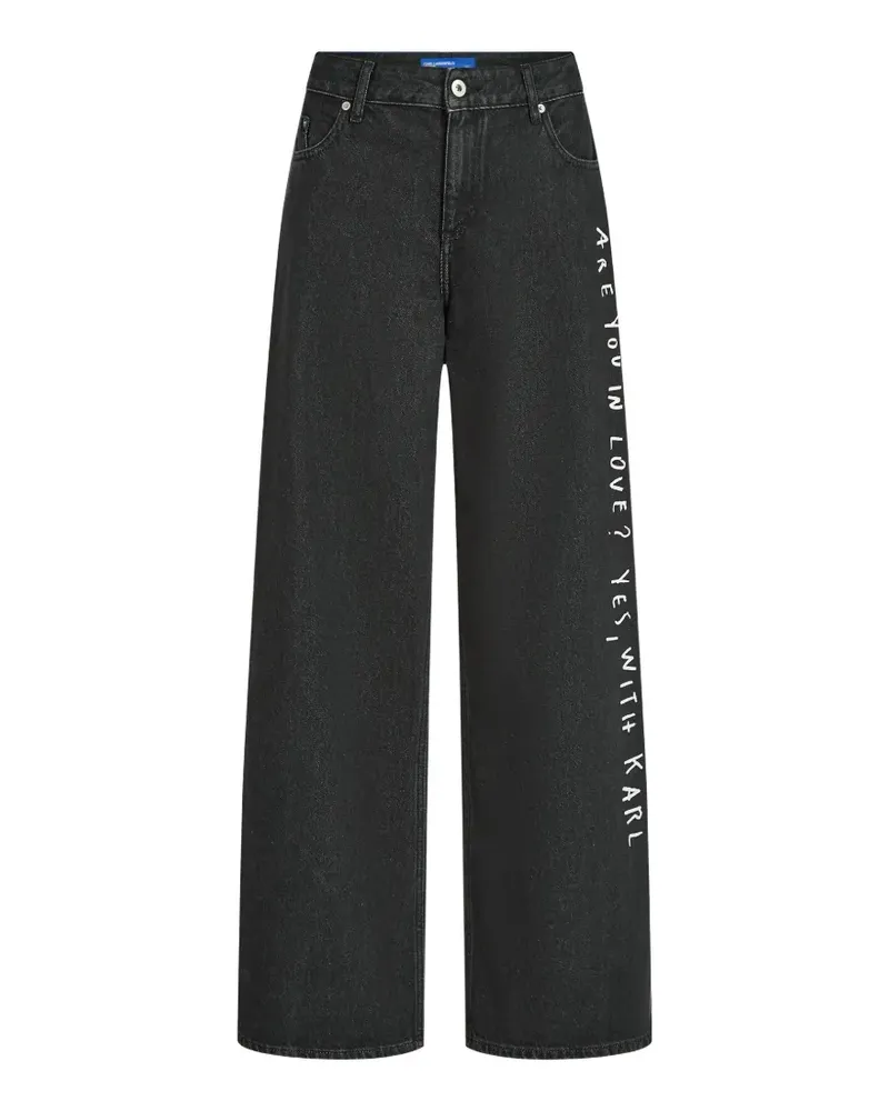 Karl Lagerfeld x Pietro Terzini Wide-Leg-Jeans - Schwarz Schwarz
