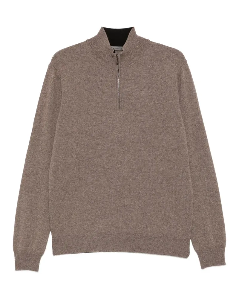 Corneliani Pullover mit kurzem Reißverschluss - Nude Nude