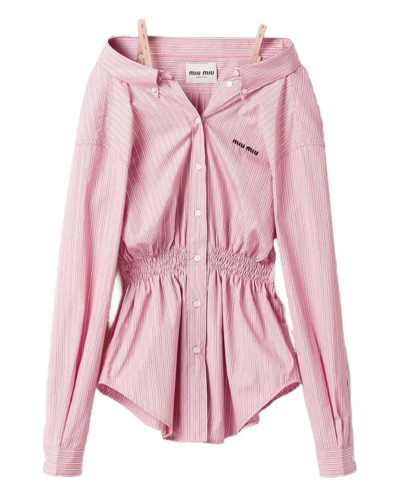 Miu Miu striped elasticated mini dress - Rosa Rosa