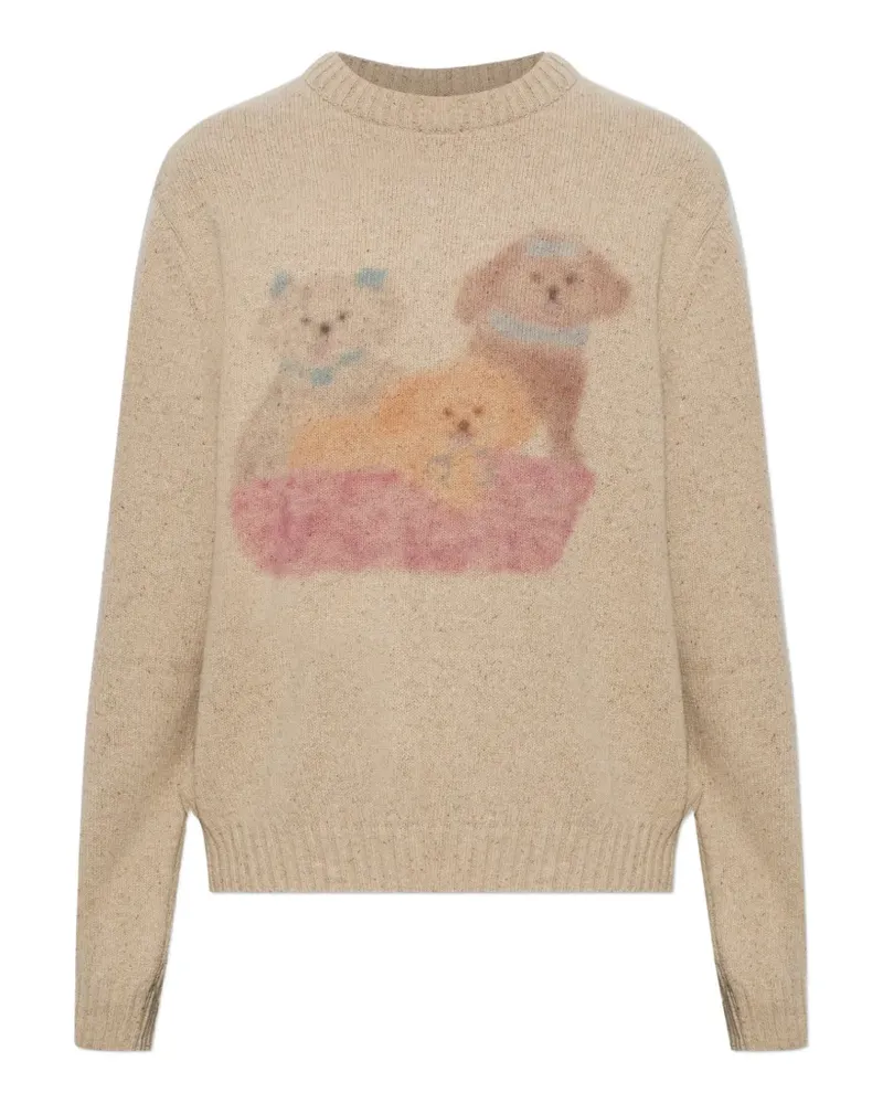 Carne Bollente graphic-print crew-neck sweater - Nude Nude