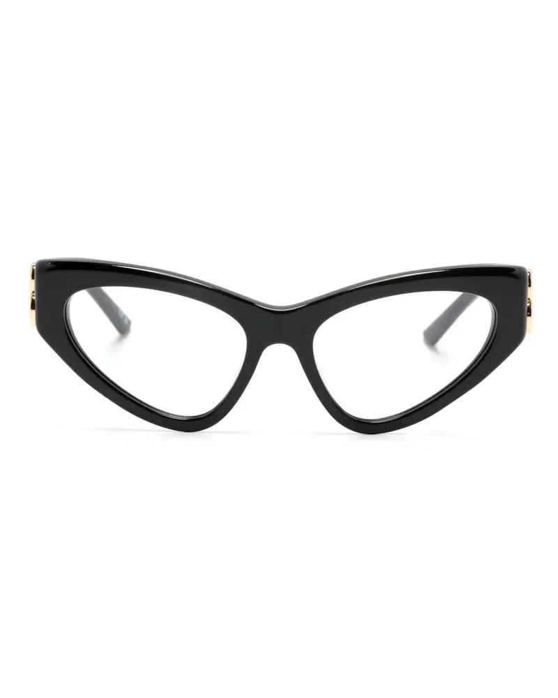 Balenciaga Cat-Eye-Brille mit Logo-Schild - Schwarz Schwarz