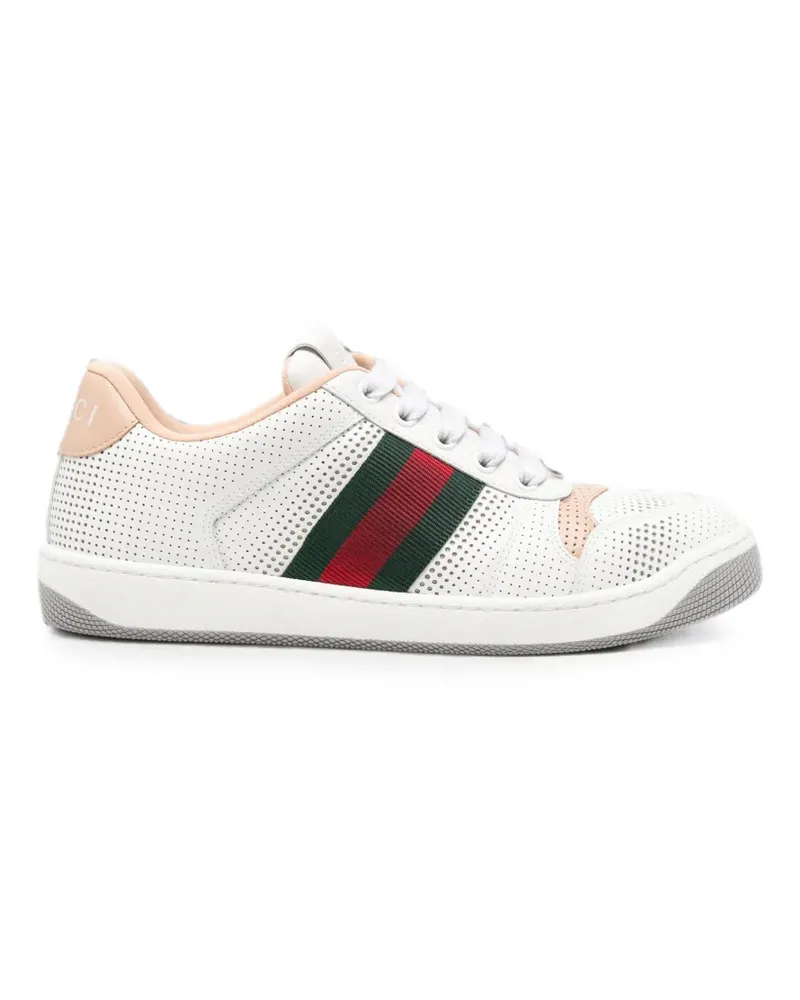 Gucci Re-Web Sneakers aus Leder - Schwarz Schwarz