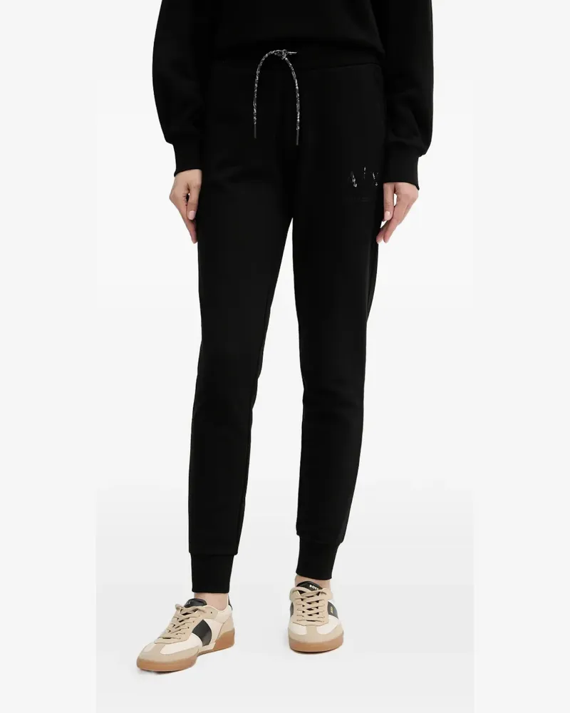 Armani Exchange logo-detail drawstring track pants - Schwarz Schwarz