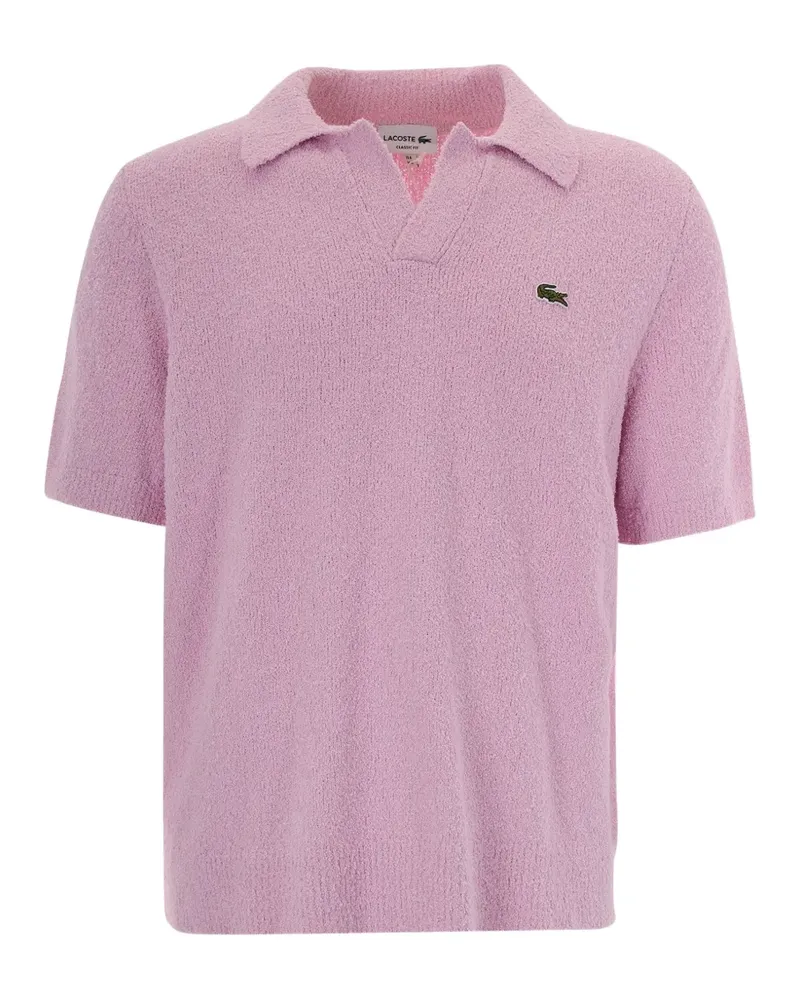 Lacoste logo-patch bouclé polo shirt - Rosa Rosa