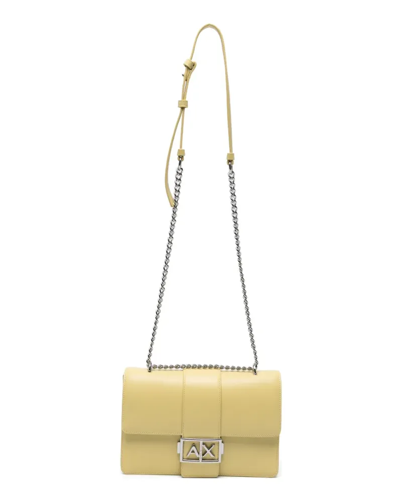 Armani Exchange logo-buckle leather shoulder bag - Gelb Gelb