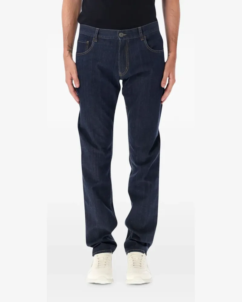 Prada Straight-Leg-Jeans mit Logo-Patch - Blau Blau