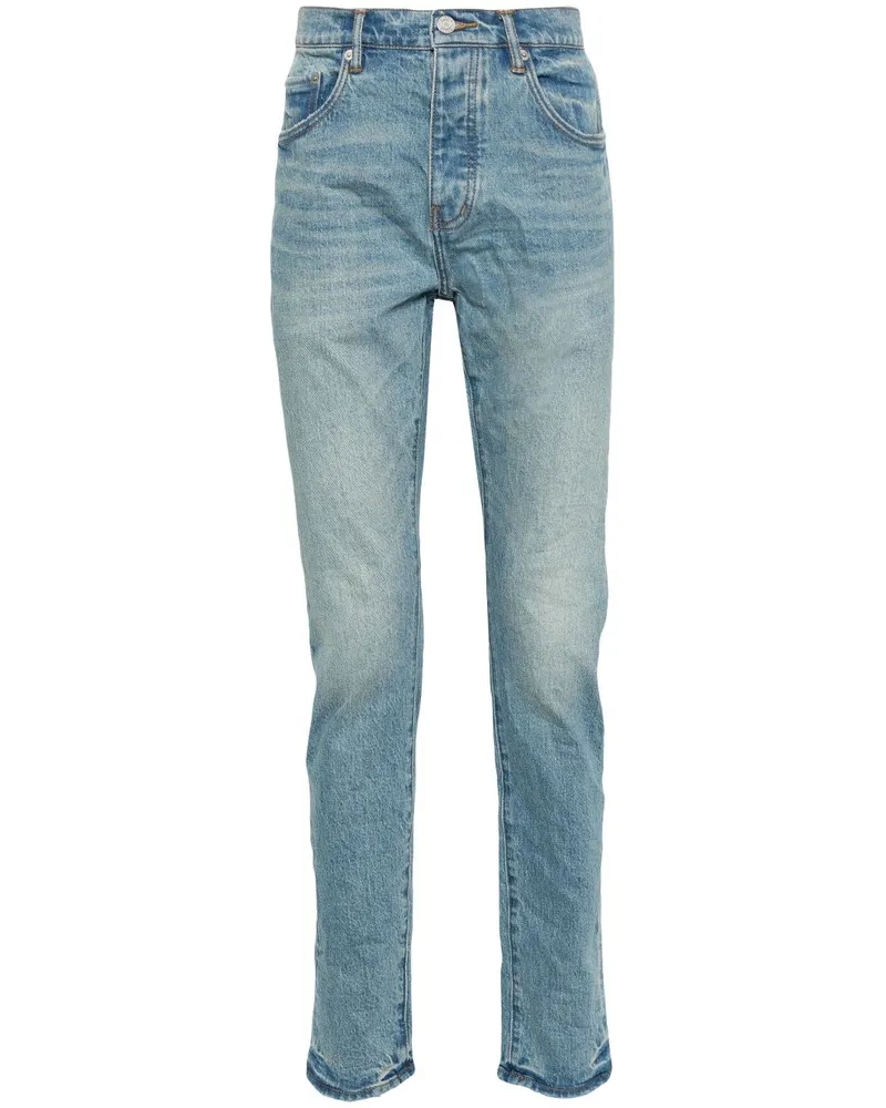 PURPLE BRAND P001 Skinny-Jeans mit Knitteroptik - Blau Blau