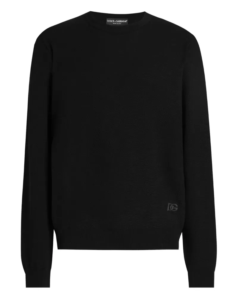 Dolce & Gabbana Wollpullover mit Logo - Schwarz Schwarz