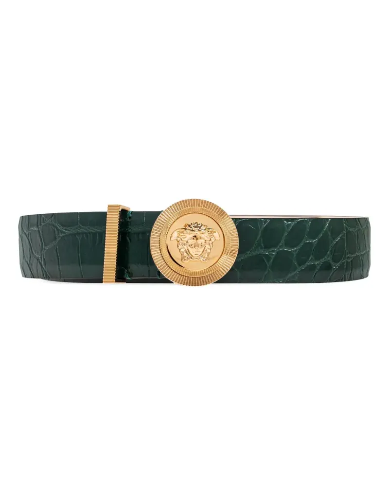 Versace Medusa Head-motif crocodile-effect belt - Grün Grün