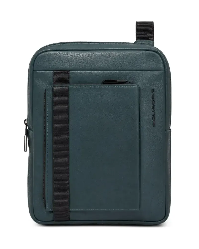 Piquadro Kuriertasche mit Logo-Prägung - Blau Blau