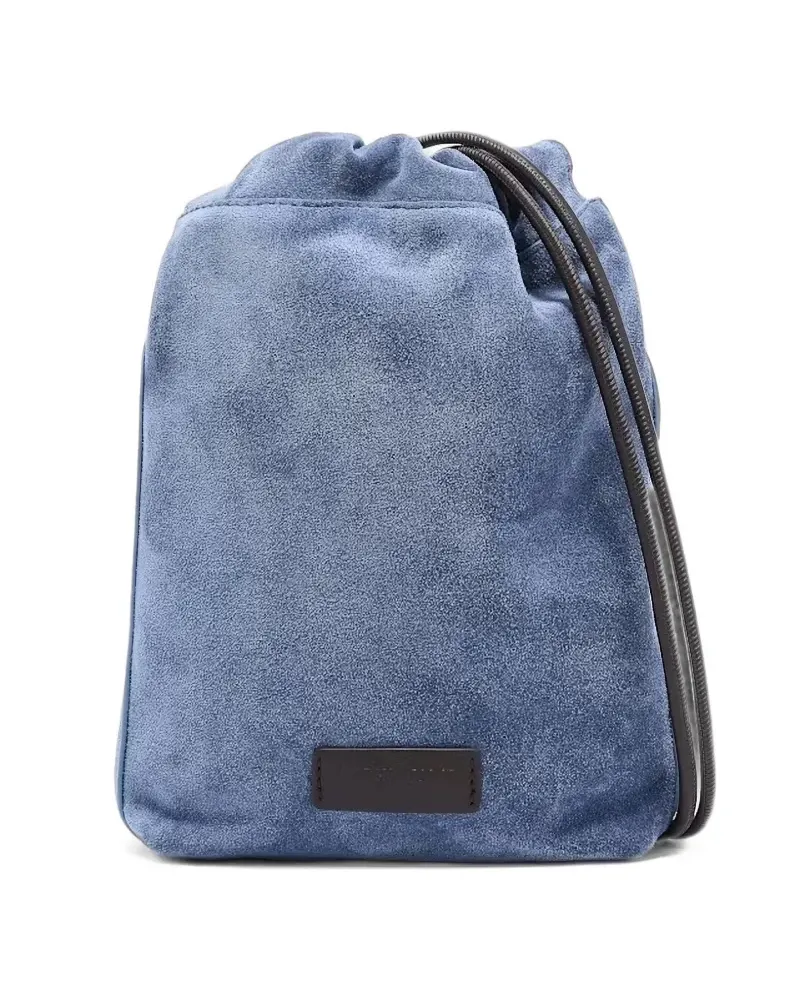 Giorgio Armani Schultertasche aus Wildleder - Blau Blau