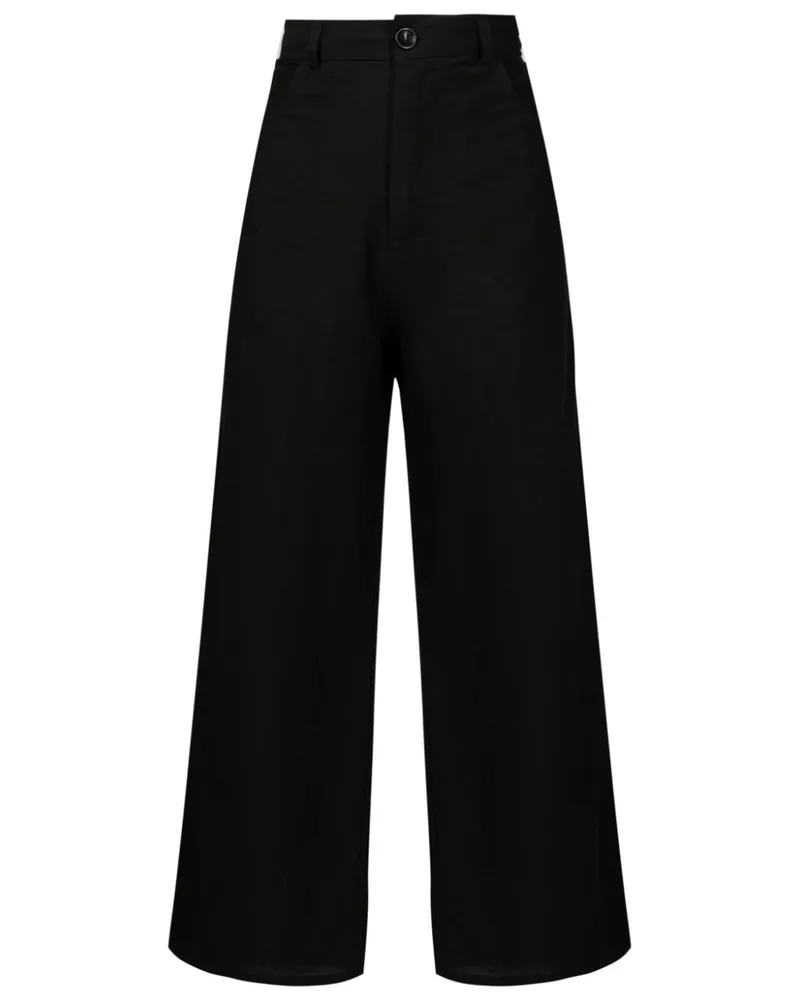 Amir Slama High-Waist-Hose mit weitem Bein - Schwarz Schwarz